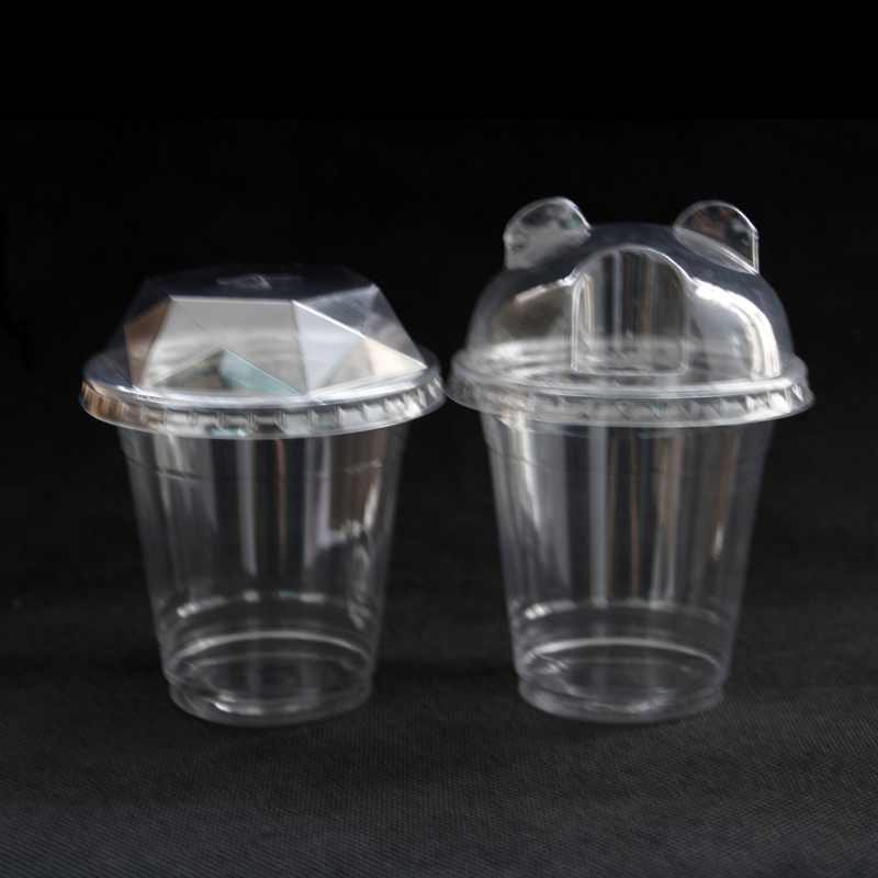 Clear Plastic Cups With Flat Lid Disposable Coffee Cups With - Temu