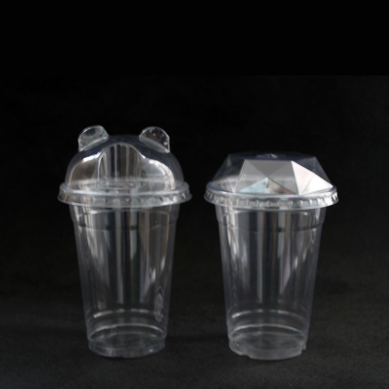 Heart-Shaped Two-Sided Plastic Cups with Lids - 12 Ct.