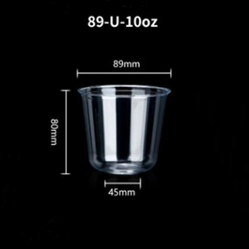 10 oz disposable U-shaped pet ice cream clear plastic cups with lids