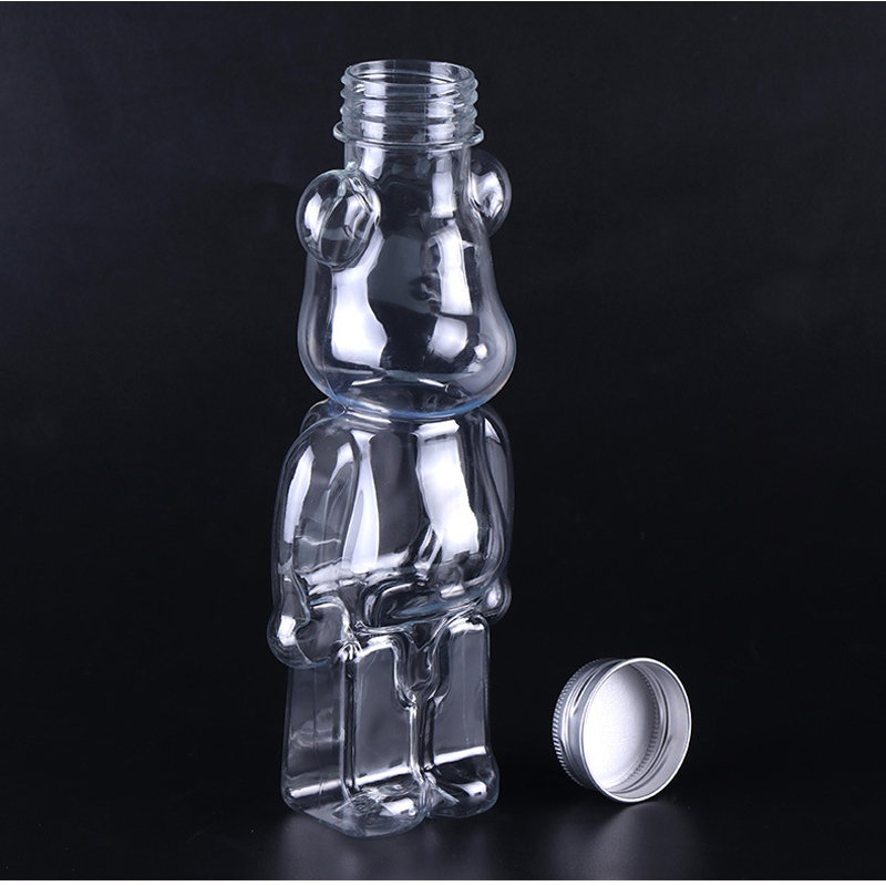 PET plastic clear juice packaging disposable violent bear milk tea bottle