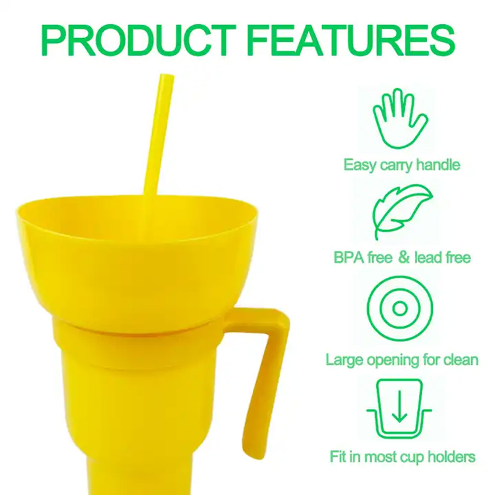 Plastic 2 in 1 Popcorn Drinking Cup for Snacks and Appetizers Stadium Drink  Cups Bowl Holder