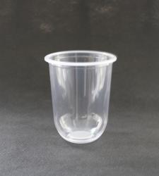 16 oz clear U shaped milk tea Juice cold coffee plastic cups with dome lids